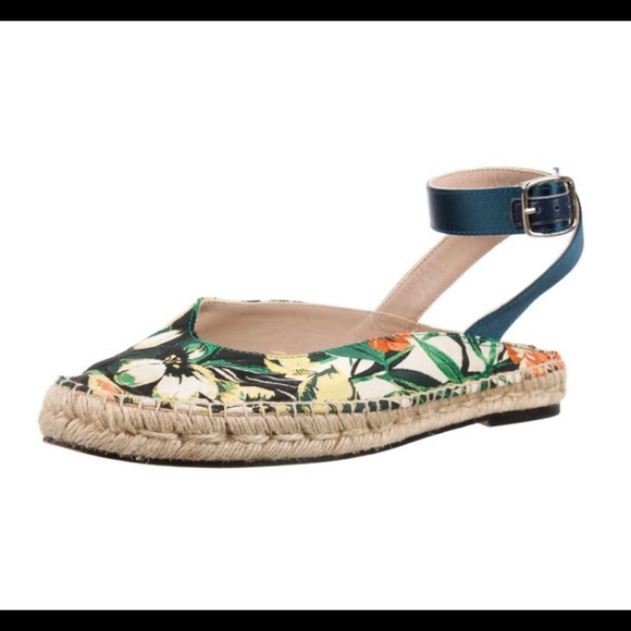 Stuart Weitzman floral print flat espadrilles - Picture 1 of 11